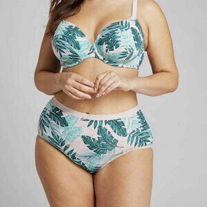 NEW Lane Bryant Cacique No-Show Full Brief Panty Sage Floral Plus Size 14/18